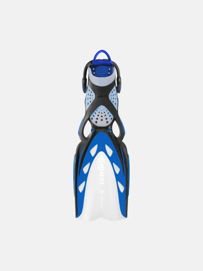 [410019-BNRBL] Palmes de plongée Mares X-Stream — Poche ouverte, Superchannel, tri-matière, haute performance (BLEU, REG)