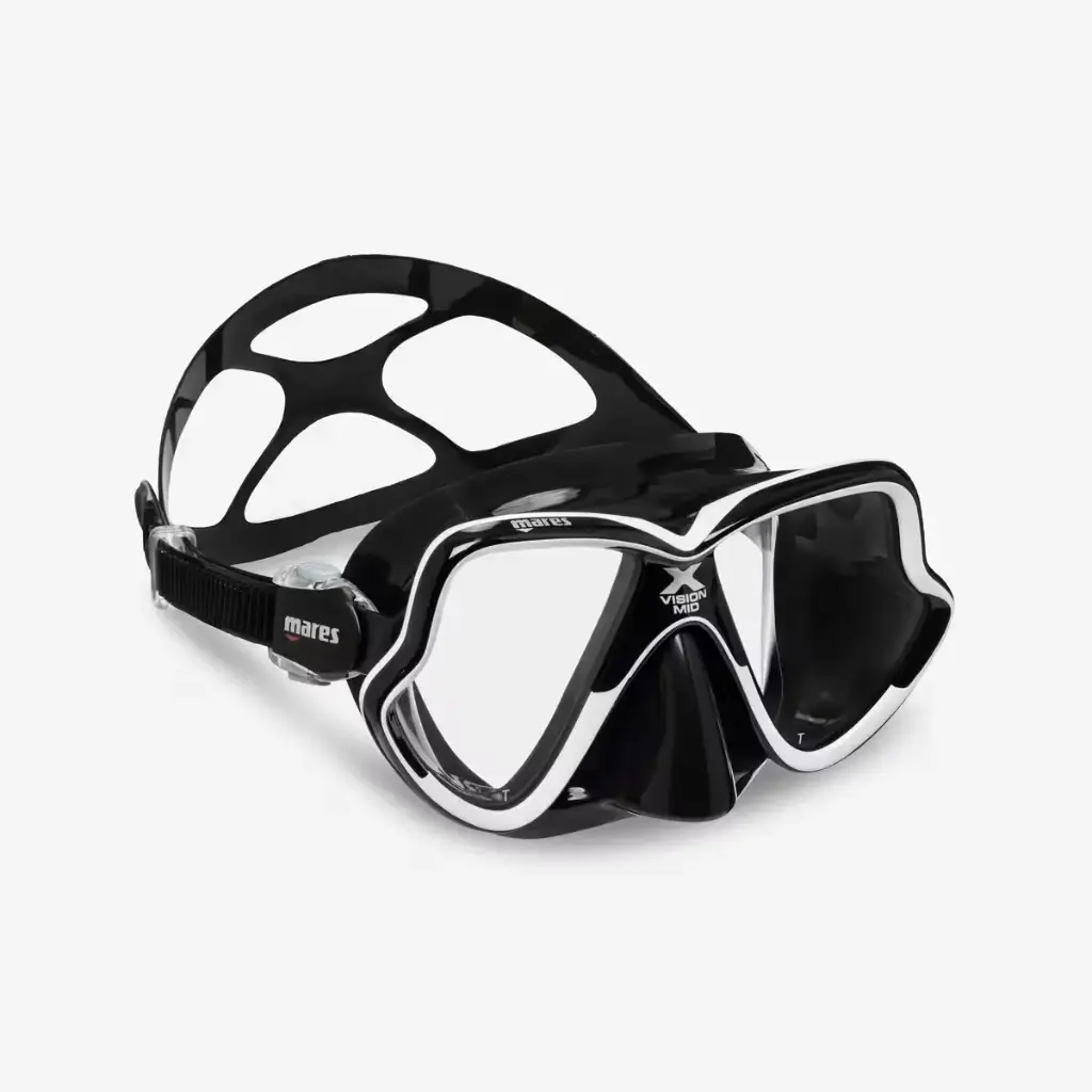 MASQUE X-VISION MID 2.0 MARES (BLANC, Silicone Noir)